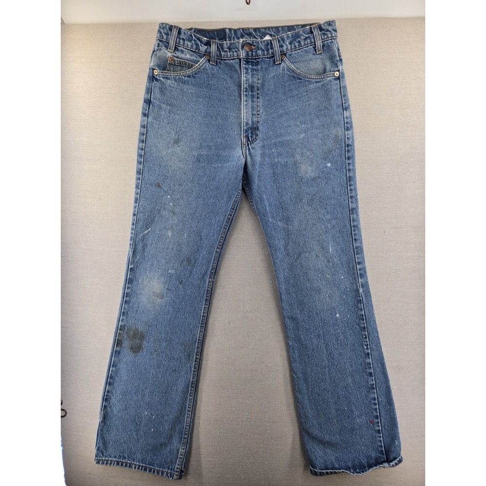 Vtg Levi's Orange Tab 517 Jeans Mens 36x33 Fits 33x31" Bootcut Distress Made USA